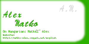 alex matko business card