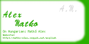 alex matko business card